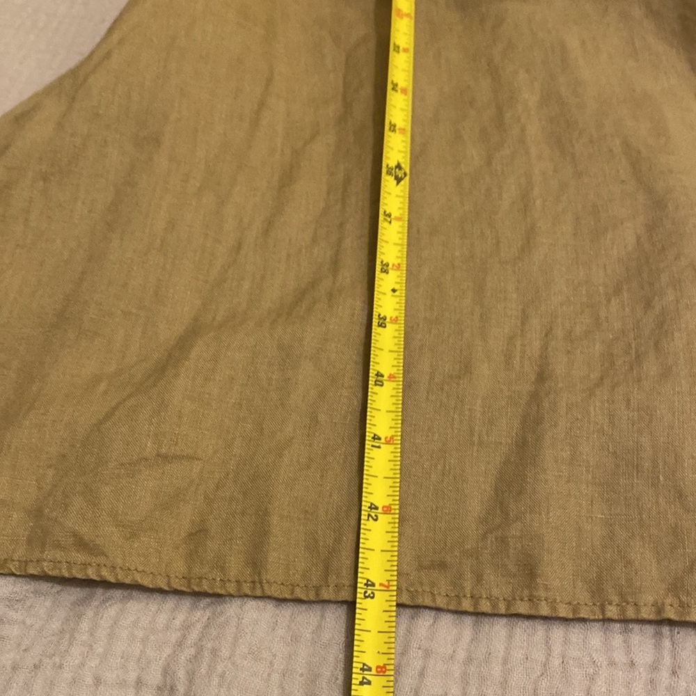 Zara Brown Linen Dress with Yellow Embroidery. Size XS - Picture 9 of 10